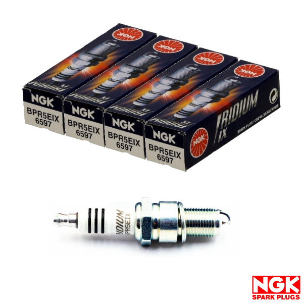 New Set of 4 Genuine NGK Iridium IX Spark Plugs/ BPR5EIX / 6597 
