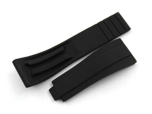 Cinturino Silicone Nero20/16mm Clasp Oysterflex Compatibile Orologi Rolex Luxury - Picture 2 of 5