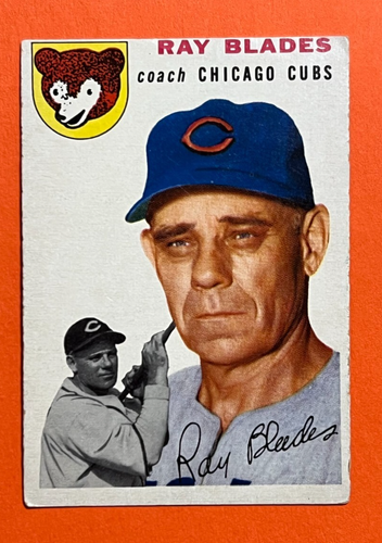 Ray Blades ~ 1954 Topps #243 ~ entrenador de los Chicago Cubs - Imagen 1 de 8