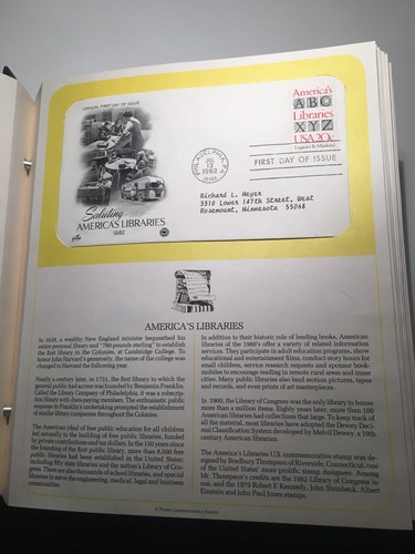 56 Postal Commemorative Society US First Day Covers 1981-83 Complete Page 1980s+ - Picture 17 of 24