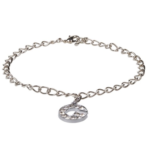 PULSERA DE LETRAS INICIALES, Plata + Cristal, Alfabeto Personalizado - Elige el Tuyo - Imagen 16 de 51