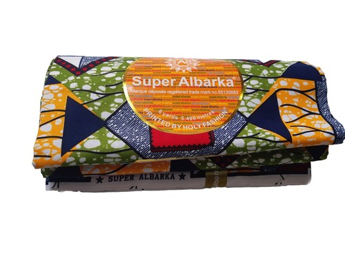 6 Yards / 5,48 Meter garantiert afrikanischer Stoff mit Wachsdruck und Design - Bild 6 von 7