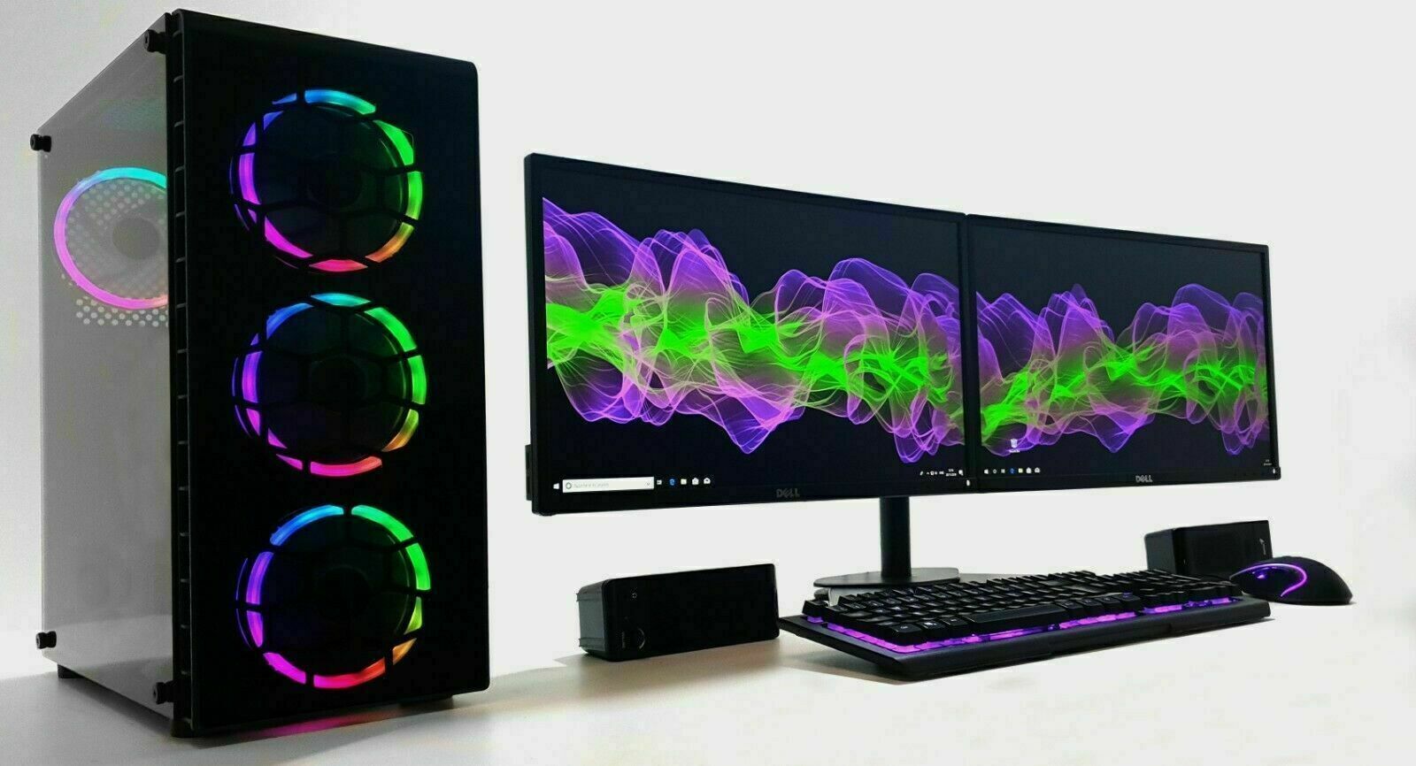 Dual 23" Monitor Bundle i7 3770 240SSD 1TB 32GB Ram GTX 1660Super |