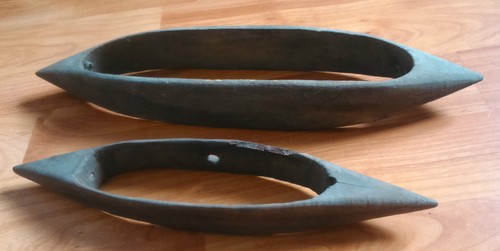 Primitive rumänische Tradition Holz Schiffchen Webstuhl Weben Flaschenzug Wolle Volksutensil - Bild 4 von 8