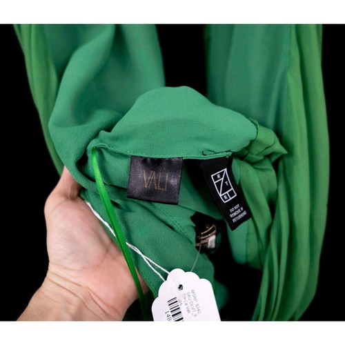 De La Vali Rent The Runway Green Chiffon Pareo Halter Tie Top $342 6 M - Picture 6 of 16