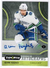 19/20 2019 UD SYNERGY QUINN HUGHES A-QH ROOKIE AUTOGRAPH AUTO VANCOUVER CANUCKS
