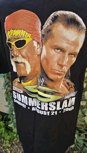 Camiseta De Colección 2005 WWE RAW Summerslam XL Hulk Hogan Shawn Michaels Batista - Imagen 2 de 6