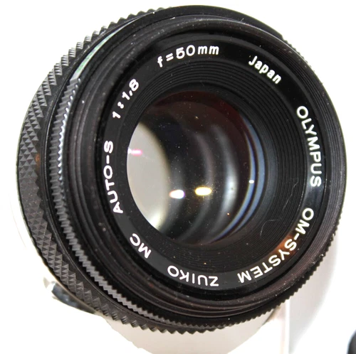 Olympus OM-System Zuiko Auto-S 50mm f/1.8 lens with caps tested & working