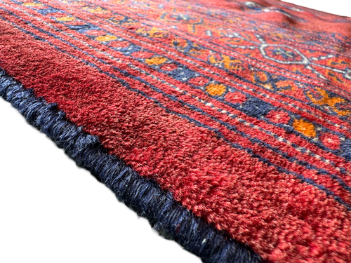 VINTAGE & CLEANED BALUCHI RUG HAND MADE PERSIAN WOOL TRIBAL CARPET 9'10" x 7'6" - Picture 8 of 9