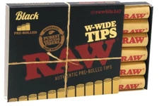 RAW BLACK PRE-ROLLED WIDE  TIPS Filter Tips *Great Price* *USA Shipped!*