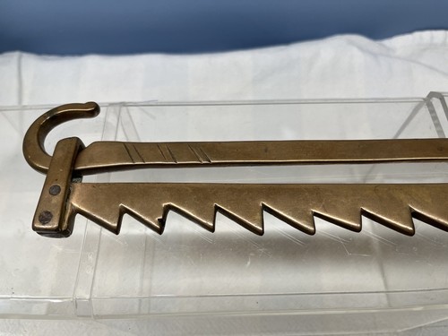 19th Century SOLID BRASS Forged Lighting / Cooking Trammel SAWTOOTH Antique NICE - Picture 2 of 14