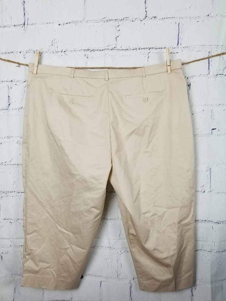 George woman Beige Think Slim Cropped Pants Plus size 24W cotton blend - Image 4 of 4