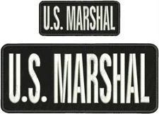 U.S. MARSHAL embroidery patch 4X10 and 2x5 hook  BACK WHITE AND BLACK