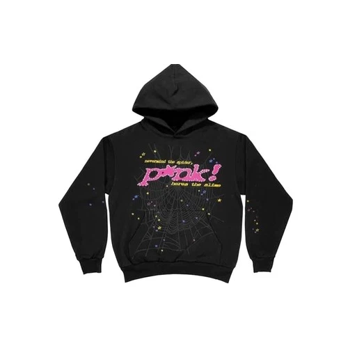 Black and top pink sweatshirt