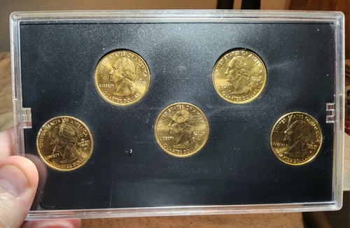 2005 PLATINUM STATE QUARTERS & 2005 GOLD STATE QUARTERS 5 COIN SETS IN HOLDERS - Picture 12 of 14
