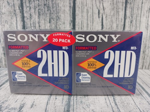 Sony Micro Floppy Disks (10MFD-2HDBF) Double Sided Formatted (20-Pack) Brand New