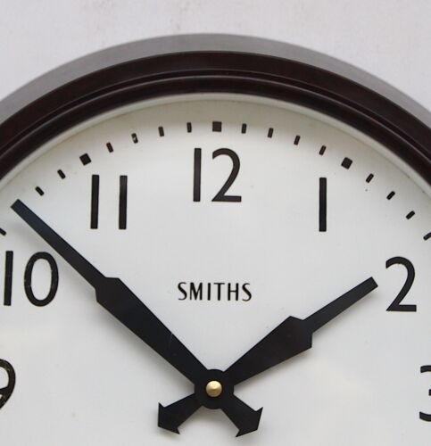 BRITISH 1950s SMITHS Midcentury Vintage Industrial Factory Bakelite Wall Clock - Picture 15 of 22