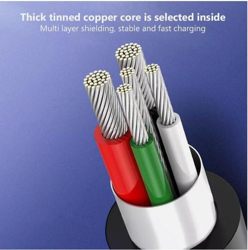 Câble Chargeur Rapide pour Samsung Huawei Type C USB-C Câble de Charge Données Noir - Photo 6 sur 8