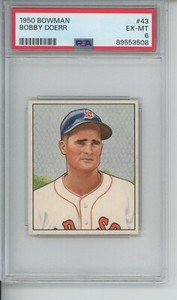 1950 Bowman Baseball BOBBY DOERR #43 Excellent-Mint PSA 6