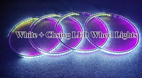 17.5" White +Chasing LED Wheel Lights Double Sided LED Rim Light Kits Romote App - Picture 15 of 24