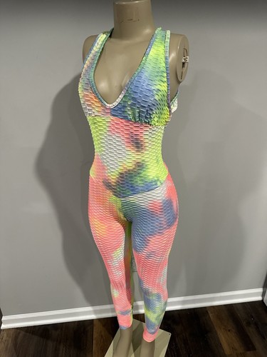 Jumpsuit Gr. Large Damen Struktur Scrunch Bum Neu Batik - Bild 2 von 6