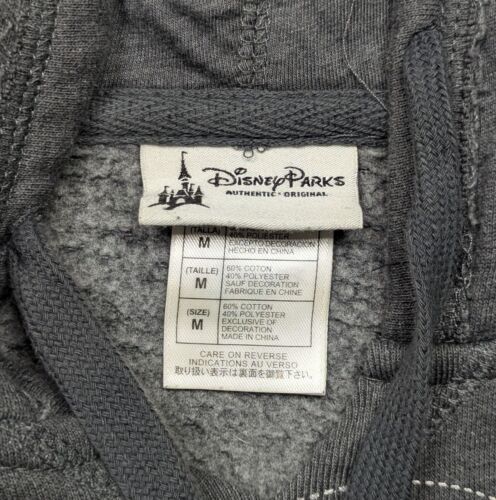 Disney Sweater Hoodie Womens Size Medium Gray Full Zip Long Sleeve Mickey Mouse - Picture 3 of 5