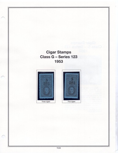 US 1953–1954 COMPLETE MINT CIGAR REVENUE COLLECTION OF 52 STAMPS NEATLY STORED - Picture 3 of 15
