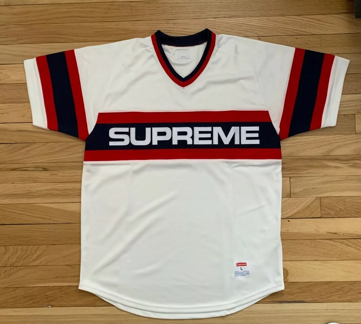 Maillot de baseball Supreme Retro Chicago White Sox (grand)   Blanc / Rouge / Marine