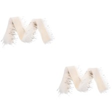 Set Of 2 Faux Fur Fabric 26x25cm 20% Polyester Diy Clothing Tassel Trim