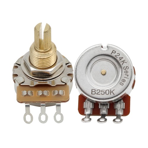 FLEOR 2pcs Guitar Potentiometers Pots A250k/B250k/A500k/B500k Brass Long Shaft - Picture 15 of 23