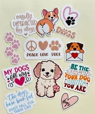 12 Pcs I Love Dogs Stickers Vinyl Decals for Laptop Journal Water Bottle Cute Se
