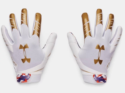 Under Armour Herren F7 Neuheit Fußball Handschuhe 1351545-104 weiß/metallic gold - Bild 1 von 2