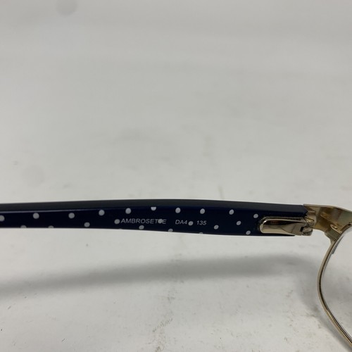 Kate Spade NY Ambrosette Polka Dot Blue & Gold Glasses Frames 50 17 135 w/ Case - Picture 5 of 14