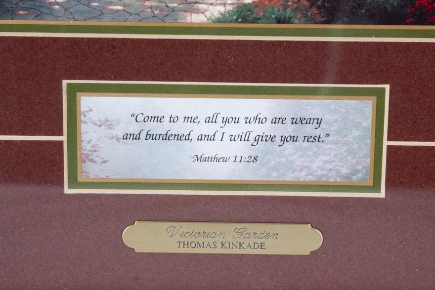Thomas Kinkade Music Box and Framed Offset Lithograph “Victorian Garden” COA - Imagem 4 de 4