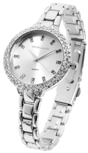 Armbanduhr Damen Uhr Glitzer silber gold Roségold schwarz mit Armkette quartz  - Bild 7 von 9