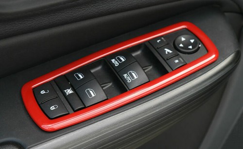 Red Car Window Lift Button Trim Frame Fit Durango Journey Cherokee Grand Cheroke - Picture 5 of 7