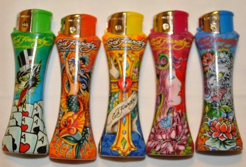 5PC ED HARDY REFILLABLE TATTOO CURVE LIGHTER/RANDOM( Without Gas ) - Picture 7 of 9