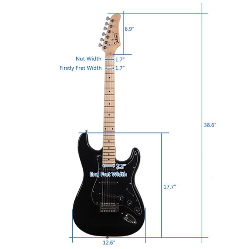 Glarry Electric Guitar Full Set with Pickguard 20W Amp Bag Strap Kits Right Hand - Picture 3 of 11