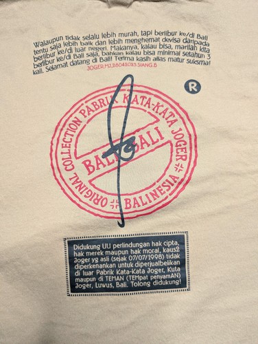 Joger Jelek 3XL Bali Grafik T-Shirt Beige Bunt Kunst Bali Indonesien Selten Selten - Bild 7 von 10