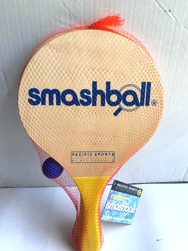 The Original Wood Smashball Paddleball Set 4 Balls Outdoor Beach Paddleball Game - Picture 2 of 2
