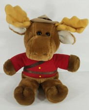 Vintage Dakin Moose Ranger brown red 13.5 inch plush stuffed animal 1988 RARE