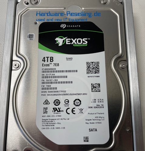 Seagate Supermicro Exos 7E8 4TB 3,5" SATA III 6G 7.2K ST4000NM0035 1V4107-004 - Bild 2 von 2