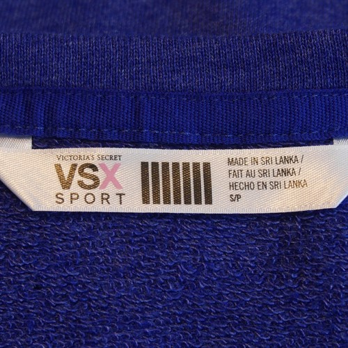 VSX Victoria's Secret Sport Sweatshirt Bright Blue Size Small Thumb Holes - Picture 6 of 9