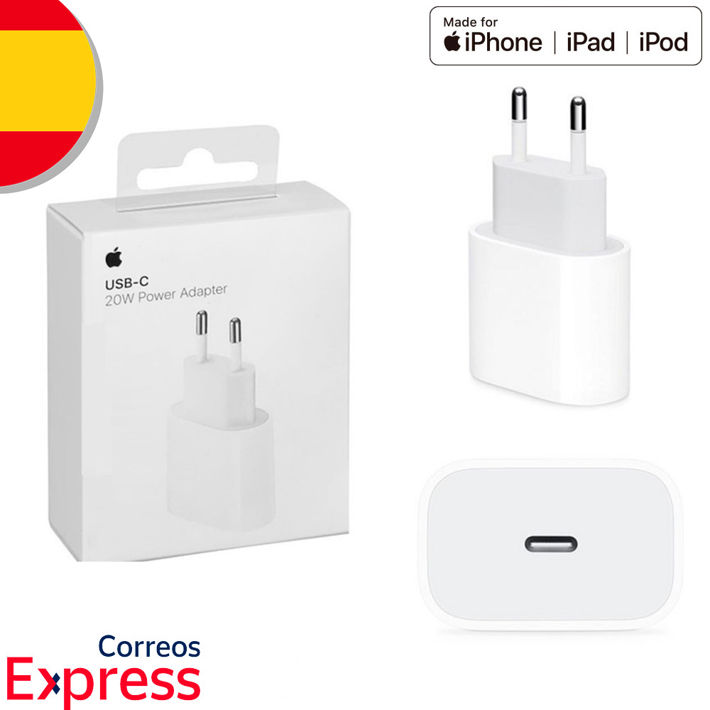 Cargador APPLE USB-C 20W Original Carga Rápida MHJE3ZM/A iPhone X, XS, 11...