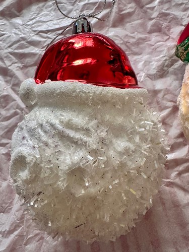 #1D Juego de 2 adornos vintage de Navidad para la cara de Papá Noel - Imagen 6 de 9