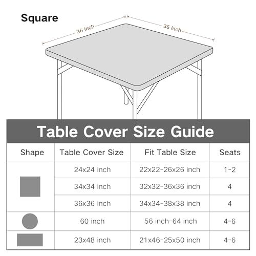 Square Fitted Table Cover Elastic Tablecloth 3ft Square-36X36 Inch Black - Picture 6 of 6
