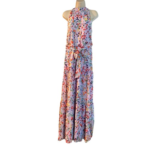 Julia Jordan Damen-Maxikleid mehrfarbiger Druck Mock Ausschnitt Neu mit Etikett - Größe 8 - Bild 4 von 7