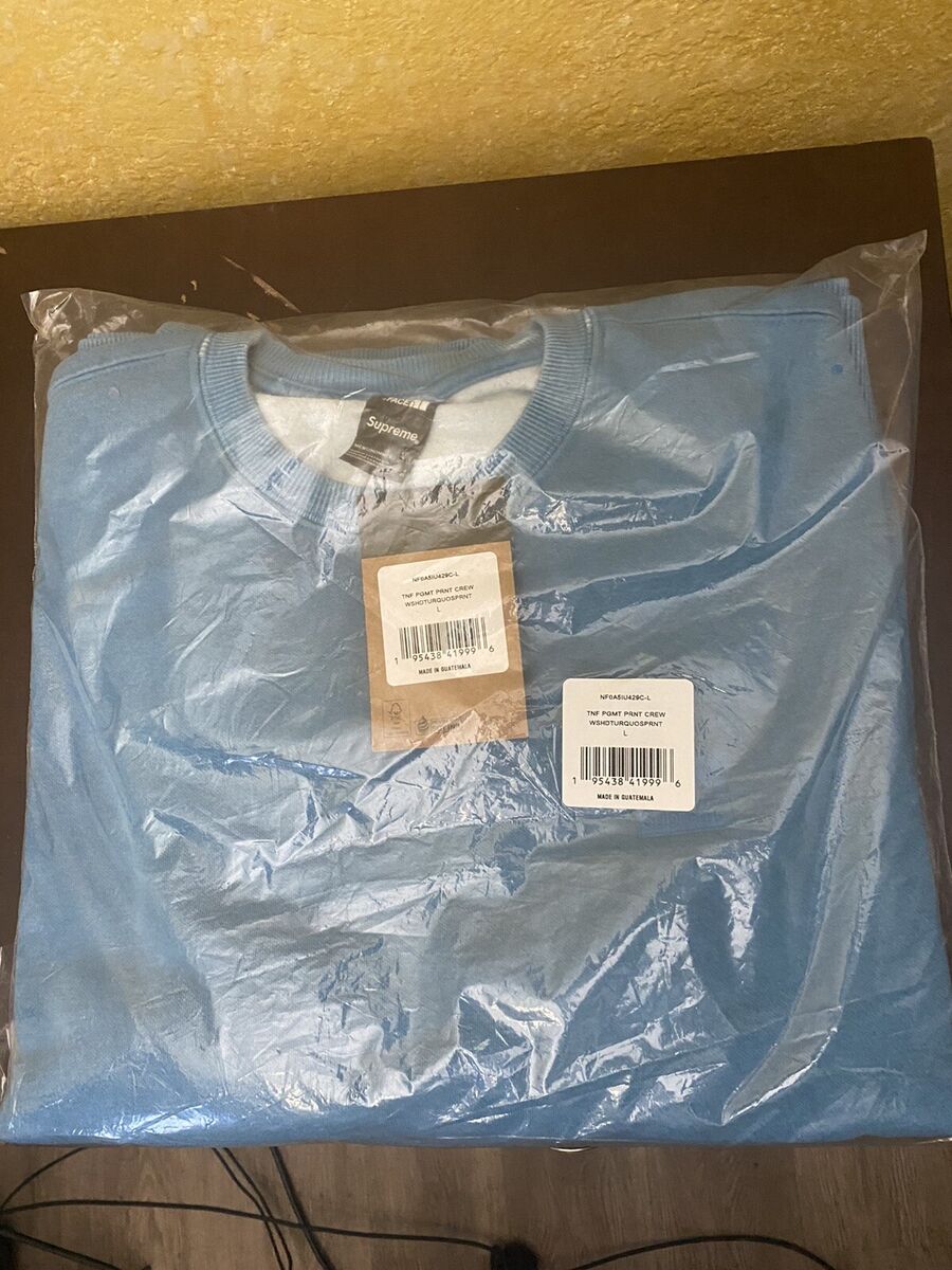 Supreme x The North Face Pigment Printed Crewneck Turquoise Supreme x The North Face Pigment Printed Crewneck Turquoise