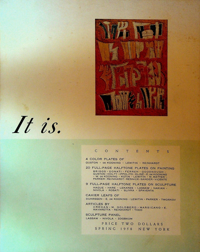 It Is Magazine Abstract Art Spring 1958 FIRST ISSUE Willem de Kooning