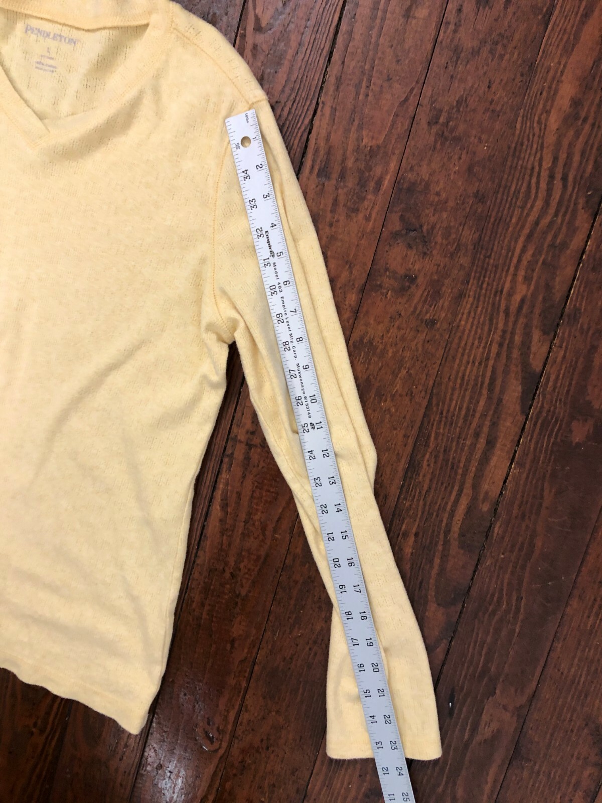 Pendleton Womens Pullover V Neck Top Solid Yellow… - image 6